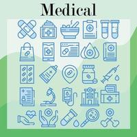 medical icons pack fils tablet hospital for download vector