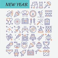 nuevo año icono paquete descargar para gratis vector