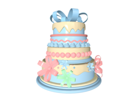 3d Rendern Karikatur Kuchen Element Element png