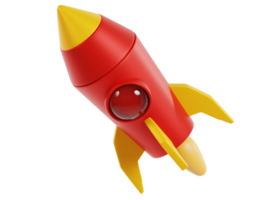 3D rendering cartoon rocket elements png