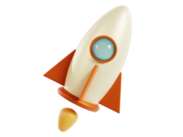 3D rendering cartoon rocket elements png