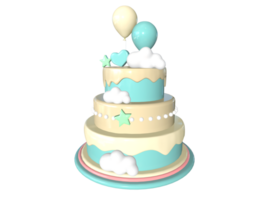 3d rendering cartoon cake element element png