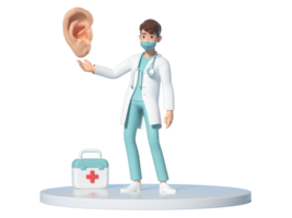 3d illustration otolaryngologist kontroll öra png