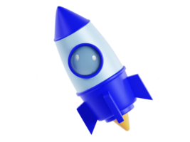 3D rendering cartoon rocket elements png