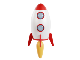 3D rendering cartoon rocket elements png