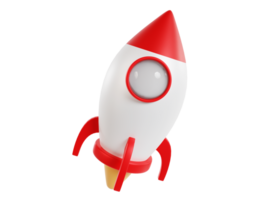 3D rendering cartoon rocket elements png