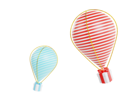 3D rendering cartoon hot air balloon illustration element png