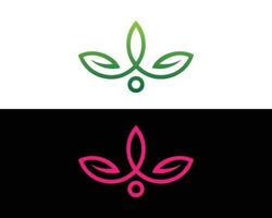 loto flor logo con hoja diseño resumen belleza spa símbolo modelo. vector