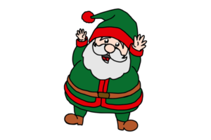 adorable Papa Noel claus dibujos animados personaje png