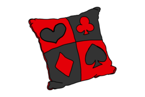 Poker Card Patterned Pillow png