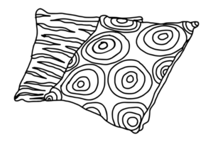 Pile of patterned pillows png