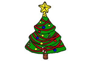 Fir Tree With Christmas Themed Decorations png