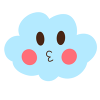 Cute little cloud with red cheek png