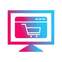 icono de vector de sitio web de comercio electrónico