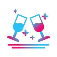 Two Glasses Romantic Vector Icon