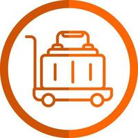 Luggage Cart Vector Icon