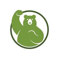 bear raising hands symbol of freedom logo vector illustration