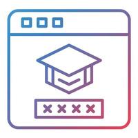 Student Log In Line Gradient Icon vector
