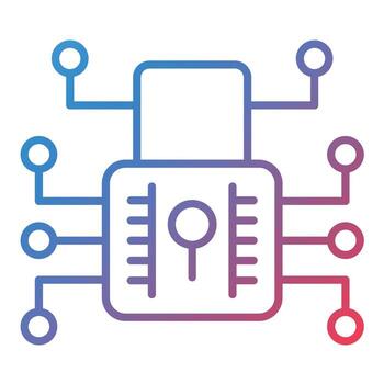 datos cifrado línea degradado icono vector