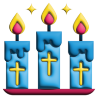 3D rendering  candle in easter set png