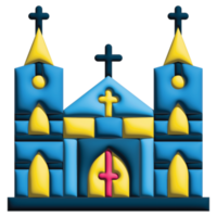 3D rendering  church in easter set png