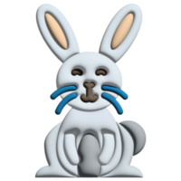 3D rendering bunny in easter set png