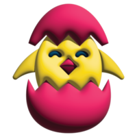 3D rendering  chick in easter set png