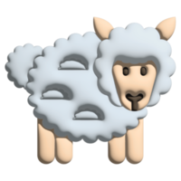 3D rendering  sheep in easter set png