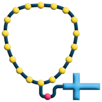 3D rendering rosary in easter set png