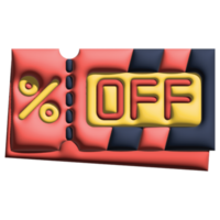 3D illustration discount voucher in sale set png