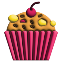 3d Rendern Muffin im Ostern einstellen png