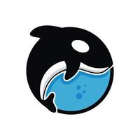 asesino ballena orca logo vector ilustración