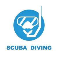 Scuba diving sport logo, under water, vector illustrator, silhouette, logo design.