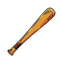 Baseball bat. American sports and equipment. Outline cartoon illustration isolated on white vector