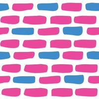 Colorful pink and blue brick seamless pattern vector. Vector illustration in flat style on white background.