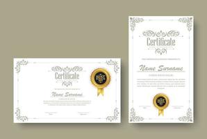 Classic certificate best award template vector