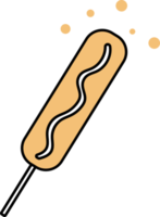 hot dog icon, fast food by thin black line. png