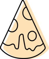 Pizza icono amarillo color y Delgado negro línea, rápido comida icono. png