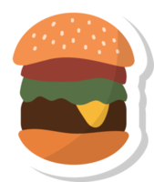 hamburgare, burger ikon, snabb mat klistermärken. png