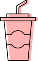 Plastik Tasse Symbol rot Farbe und dünn schwarz Linie, Getränke Symbol. png