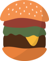 hamburgare, burger platt ikon, snabb mat ikon. png