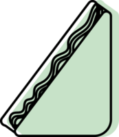 Sandwich Symbol Grün Farbe und dünn schwarz Linie, schnell Essen Symbol. png