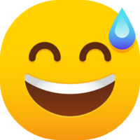 grijnzend gezicht met zweet emoticon png