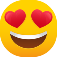 sorridente viso con cuore occhi emoticon png