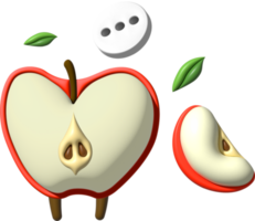 Pomme 3d dessin animé personnage png