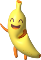 3d Banana cartone animato personaggio png