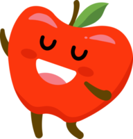 maçã mascote desenho animado personagem png