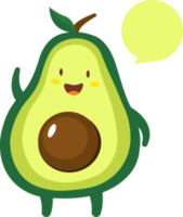 avocado tekenfilm karakter png