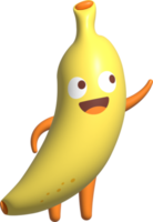 3d banaan tekenfilm karakter png