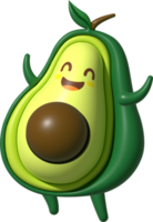 avocado 3d cartone animato personaggio png